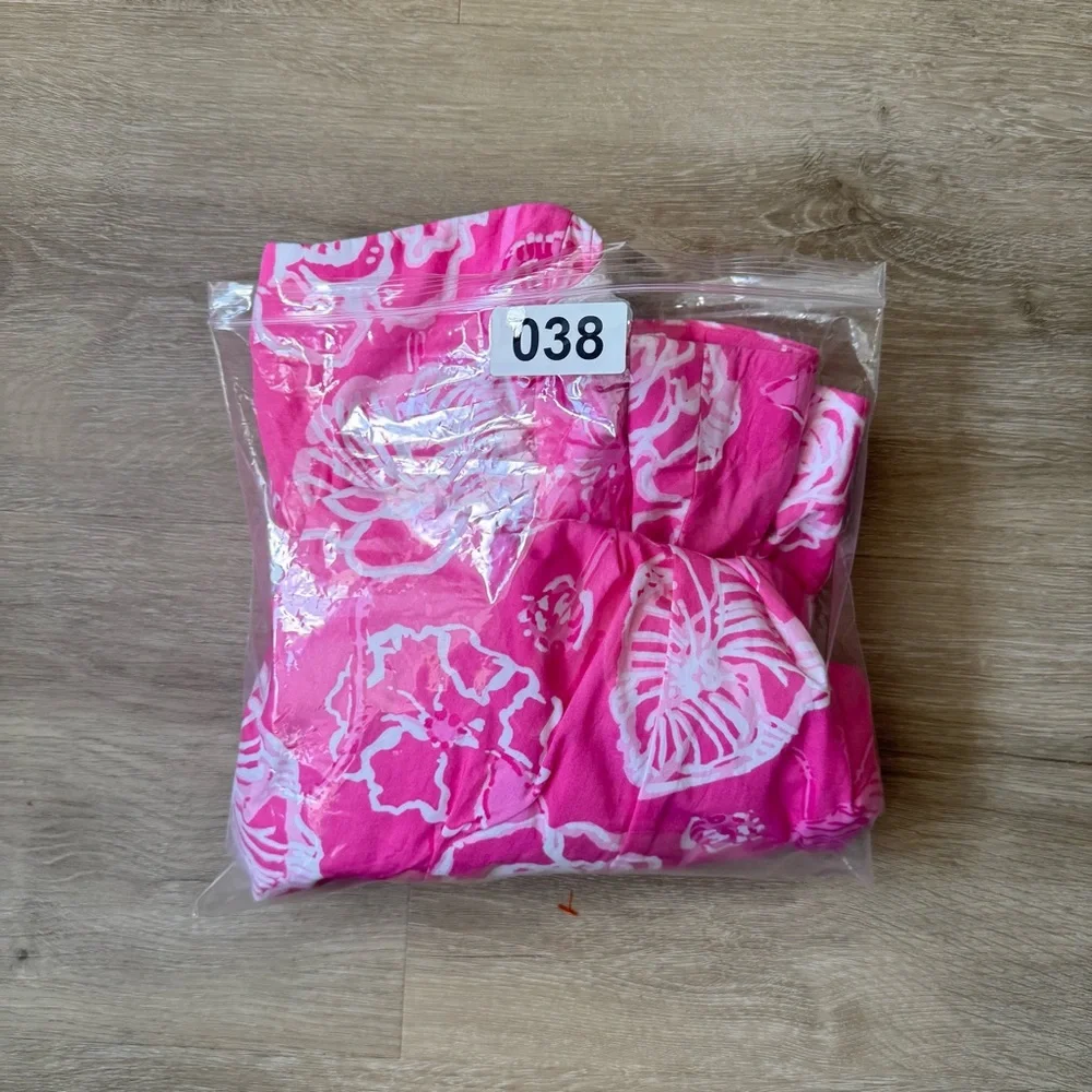 Lilly Pulitzer Pink White Floral Strapless A-Line Sundress SZ 6 - Picture 8 of 8